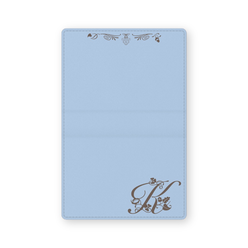 0164　アルファベット　イニシャル　K　ブルー　11　カードケース　名刺ケース