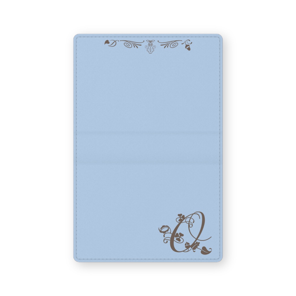 0168　アルファベット　イニシャル　O　ブルー　15　カードケース　名刺ケース