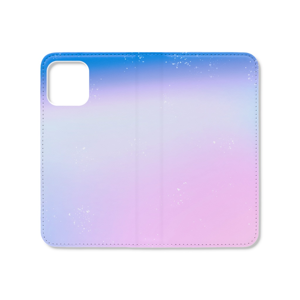 0014　グラデーション　ピンク　iPhoneケース　手帳型帯なし　
