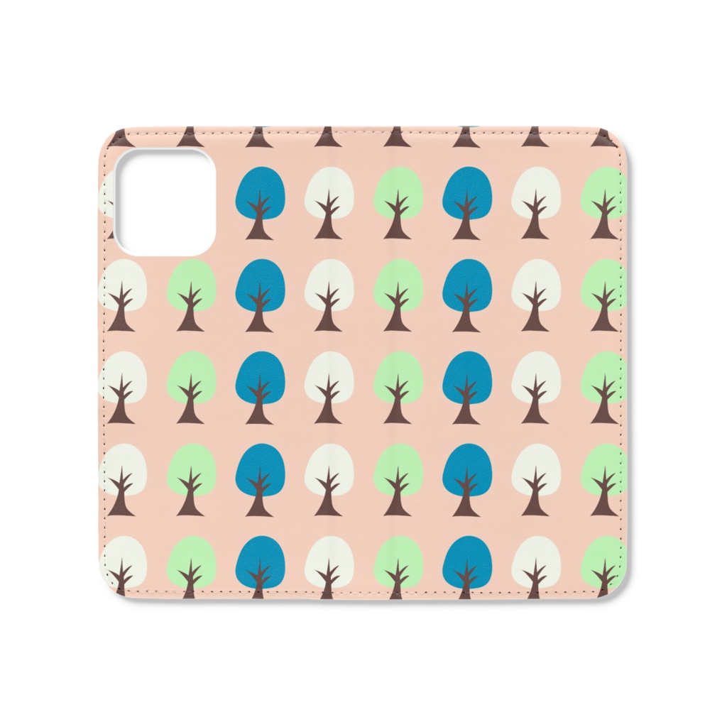 0085 北欧 パターン ツリー girly iPhoneケース 手帳型帯なし