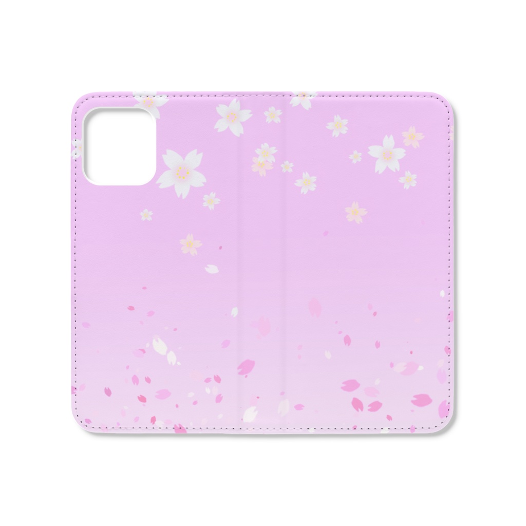 0108　花柄　桜 2　ピンク　iPhoneケース　手帳型帯なし