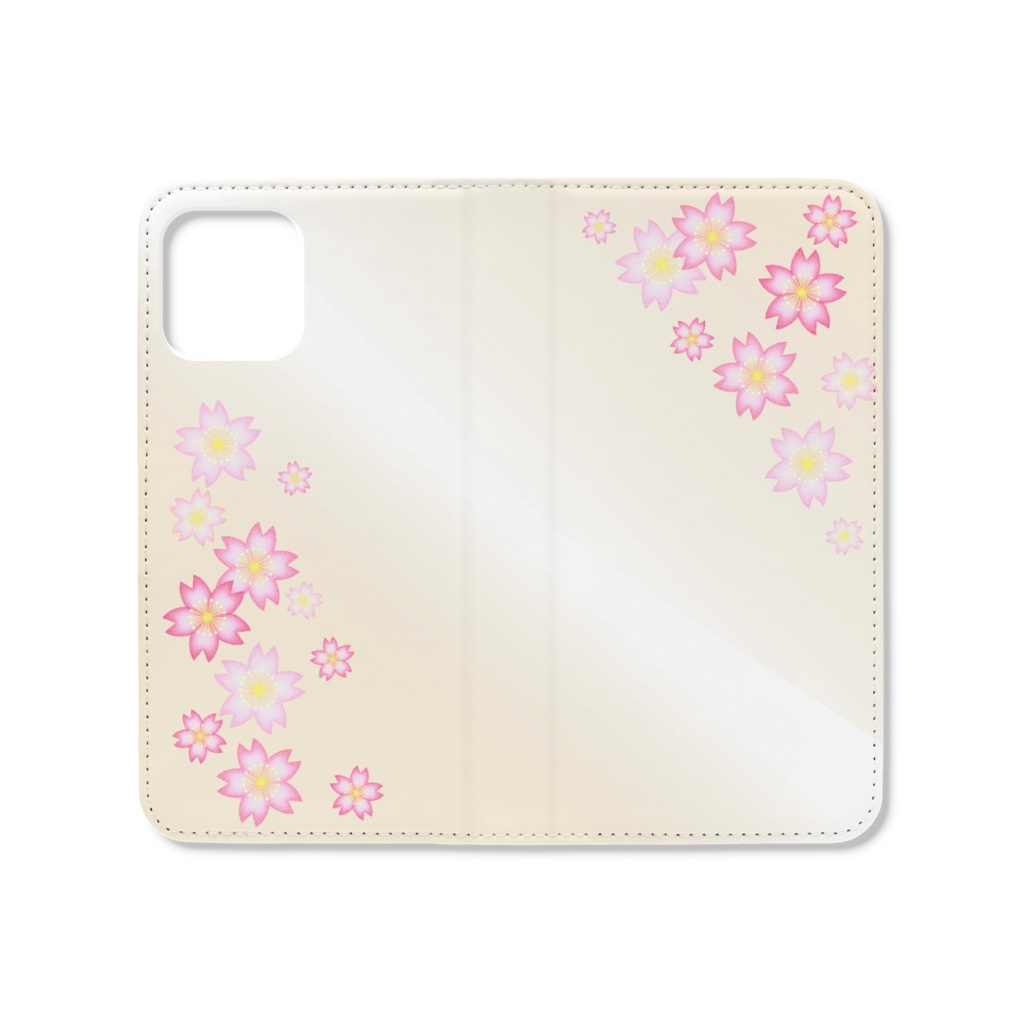 0121 花柄 桜 4 iPhoneケース 手帳型帯なし