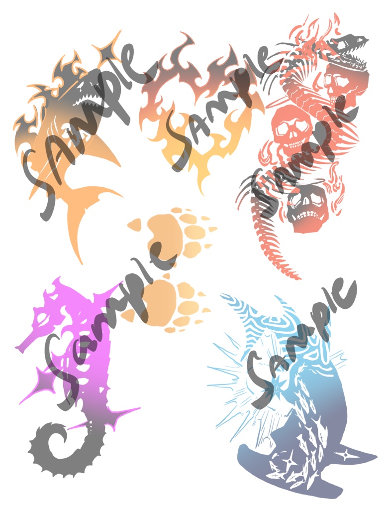 動物のタトゥーセット6