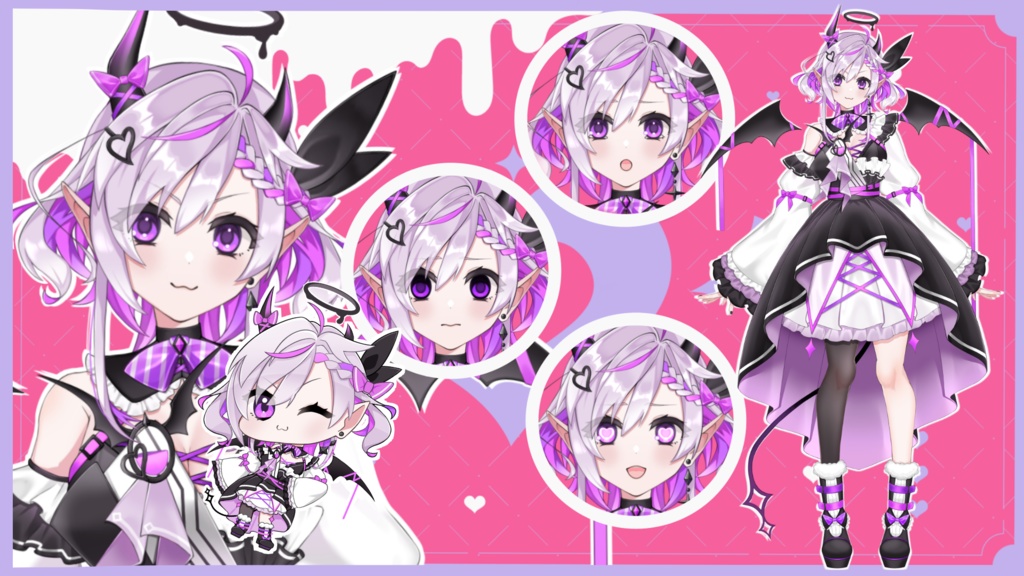 【Live2Dモデル】悪魔の女の子(VTS対応)【デフォルメイラスト付き】