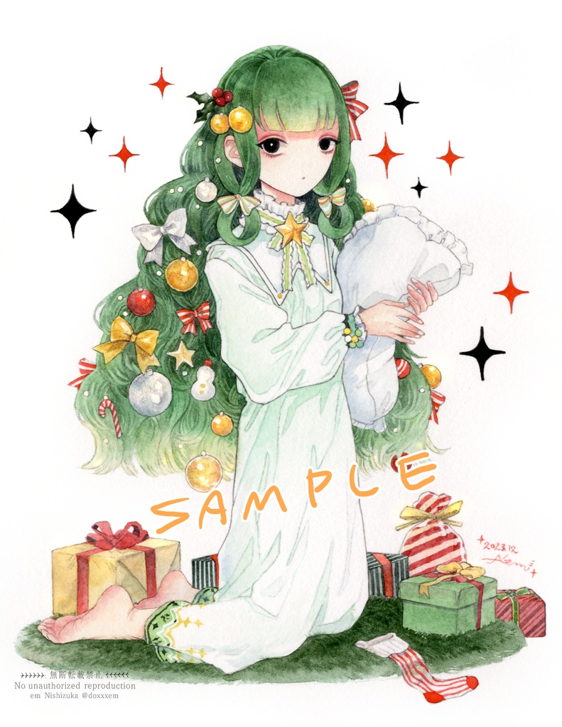 原画「クリスマスツリーちゃん2023」