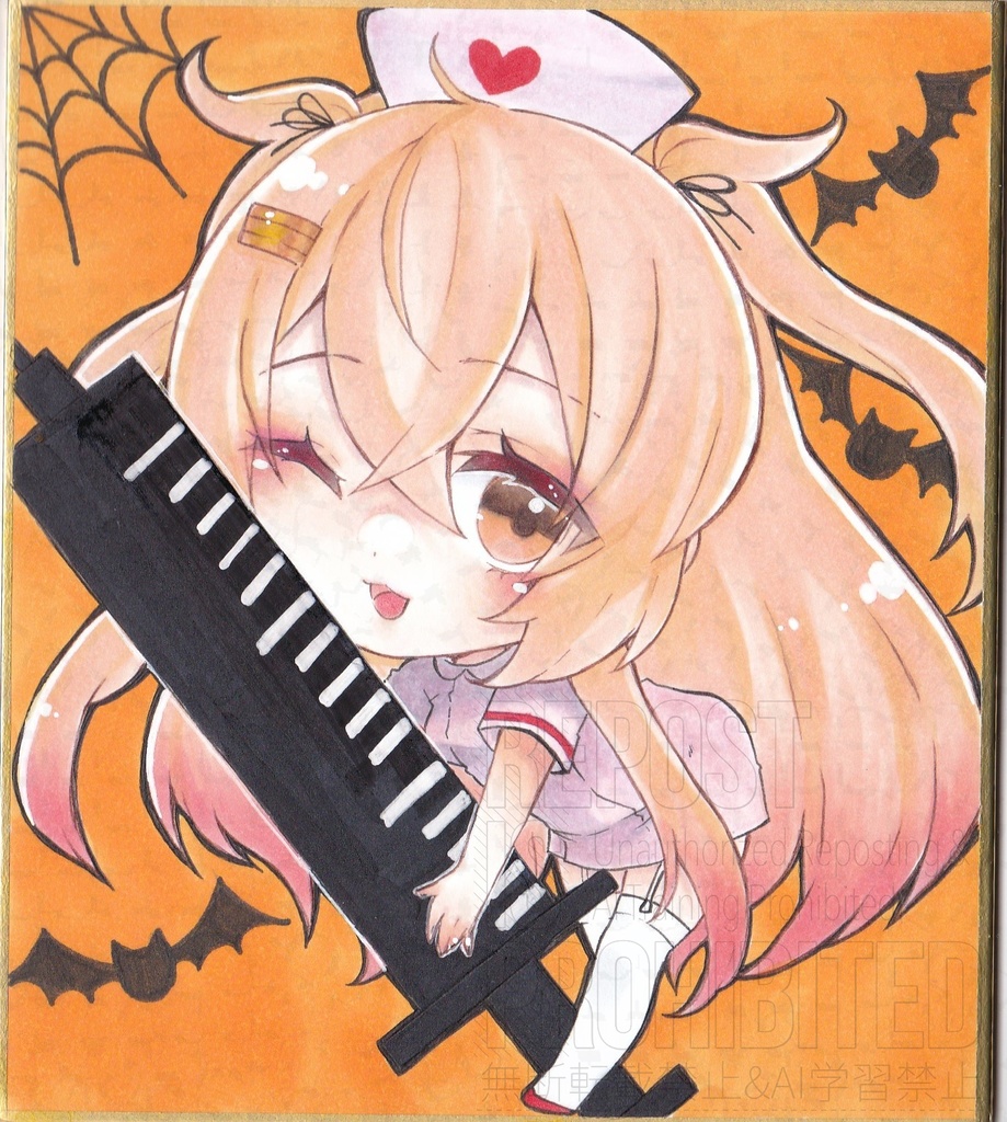 【原画】村雨改二/ハロウィン🎃【小色紙】