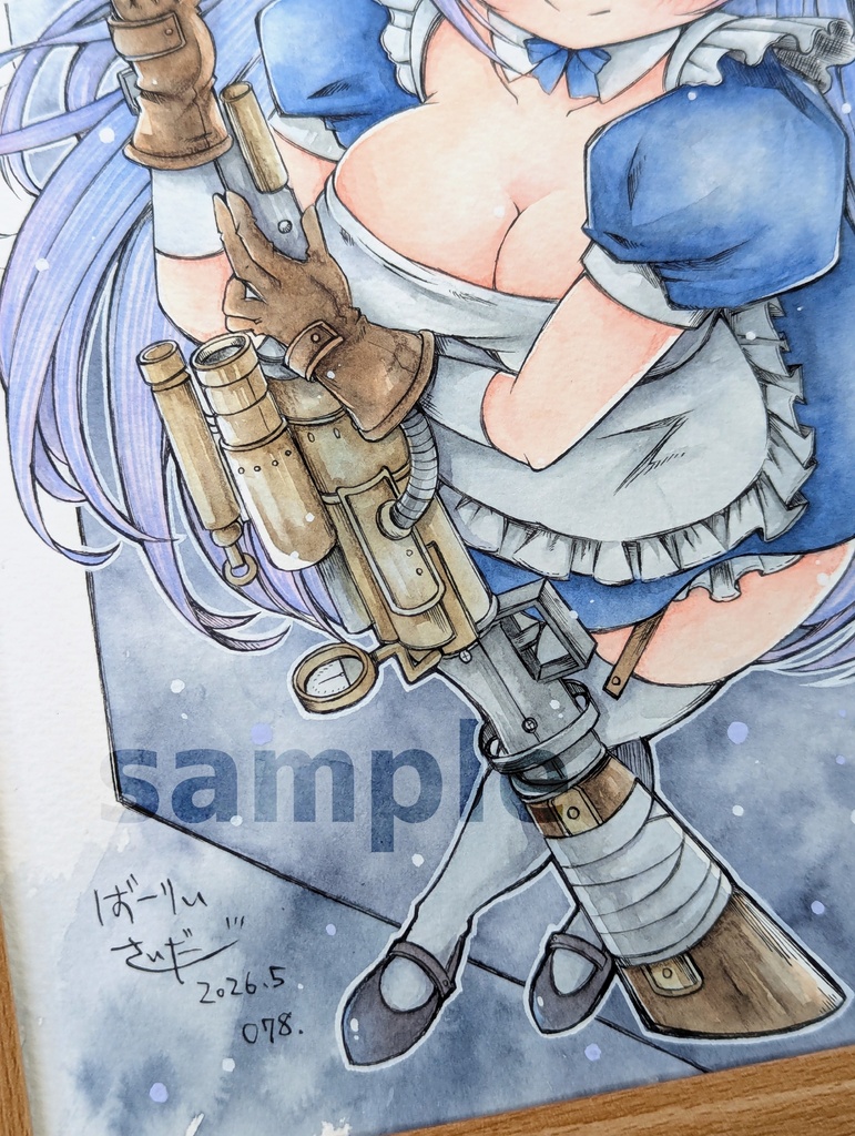 手描きアナログ原画「ゴーグルメイド娘2」