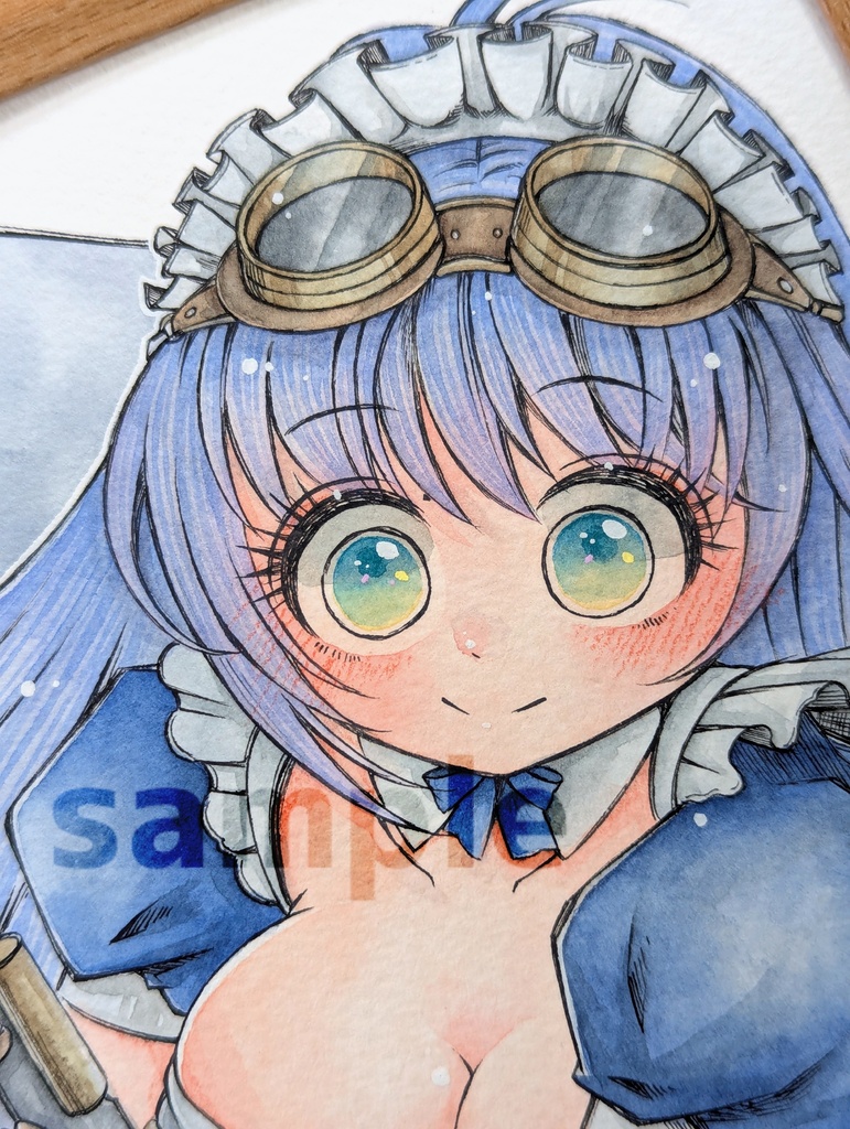 手描きアナログ原画「ゴーグルメイド娘2」