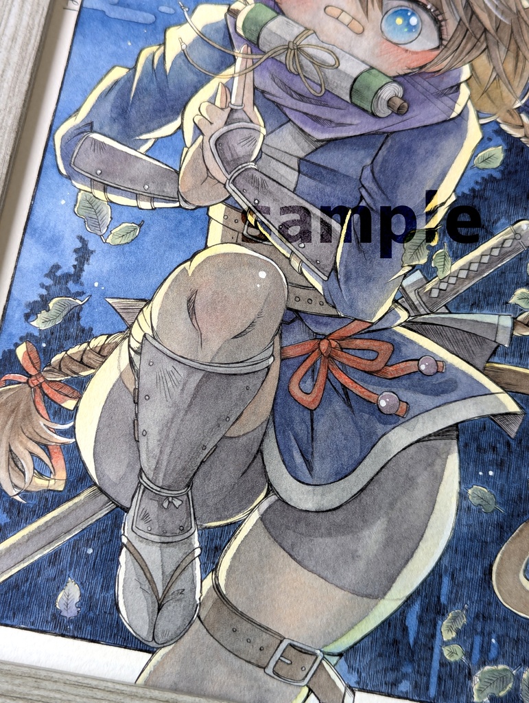 手描きアナログ原画「猫耳忍者娘」