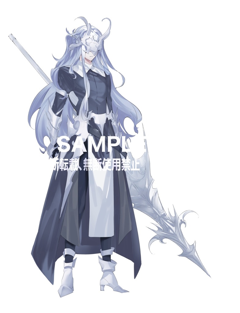 兎モチーフの騎士立ち絵素材(差分7個付き)