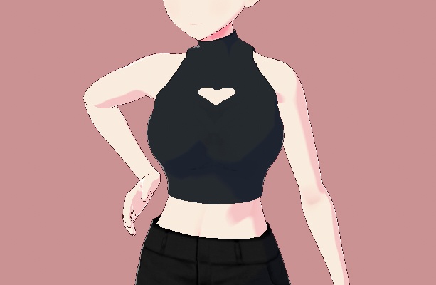 heart cut out shirt black or white