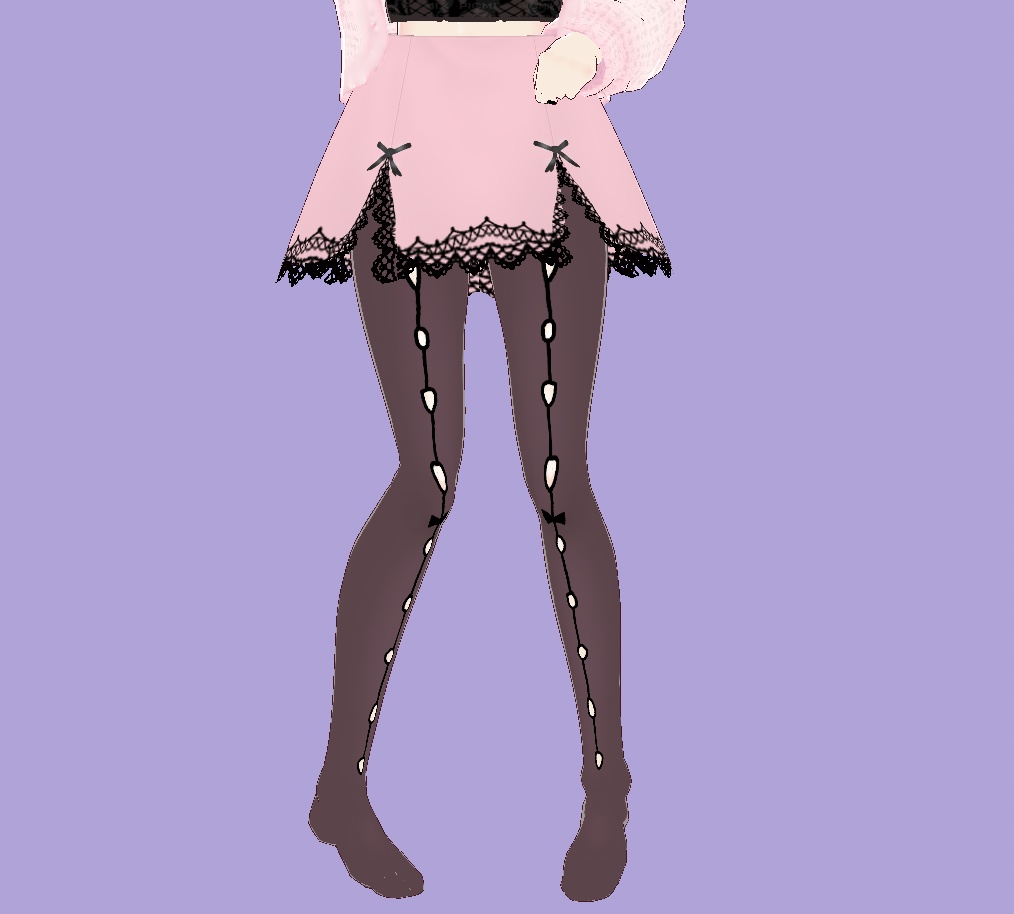 Pink cute bow set Vroid