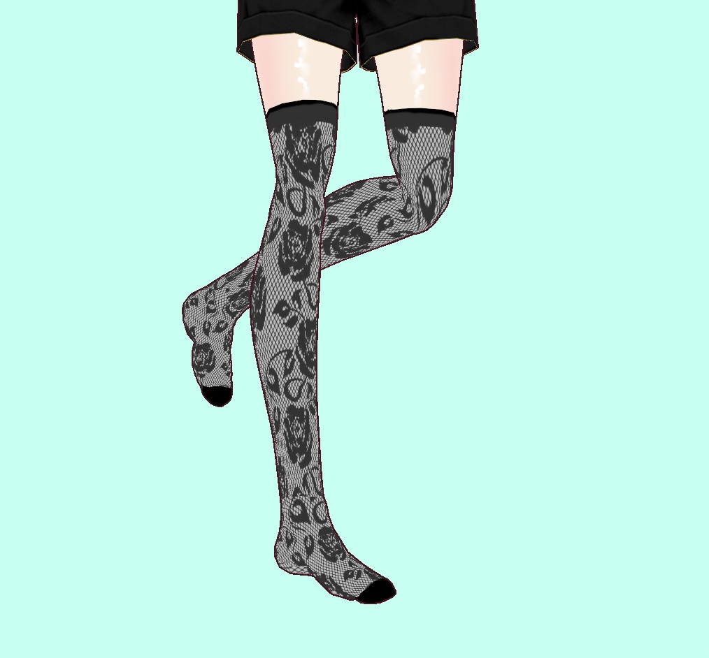 Black Lace socks for Vroid Studio