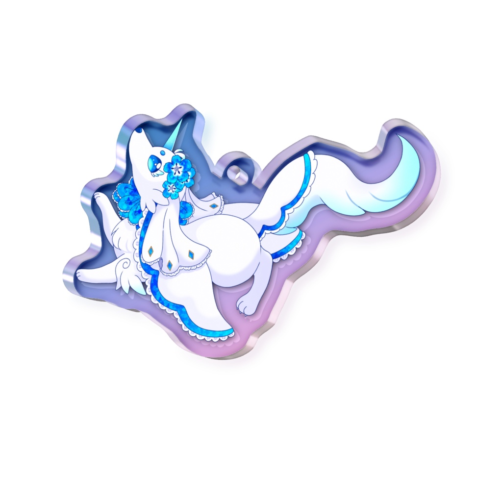 【アクキー】天空りり1周年記念 犬フォルム オーロラアクキー