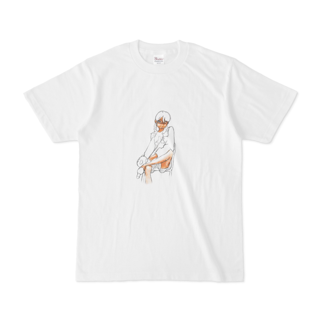 座り娘Tシャツ(白)