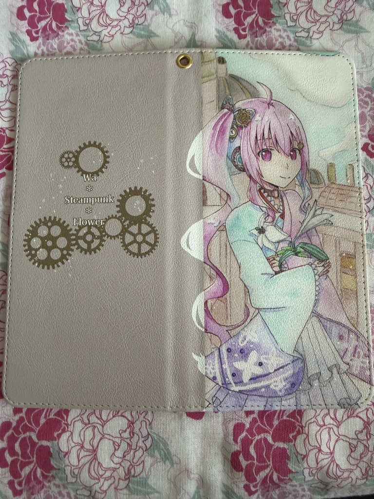 和風×スチームパンク×花のレイシスチケットホルダー