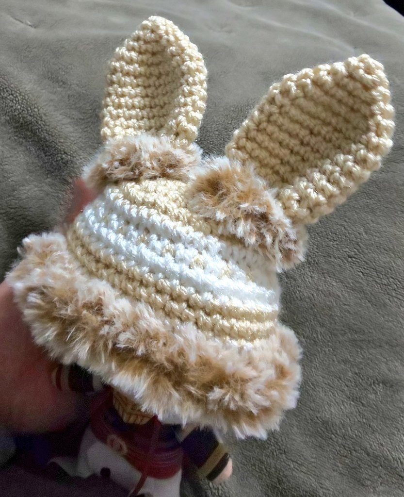 【送料込】ぬいサイズ(プライズ)の帽子シリーズ◆ふわふわうさぎ