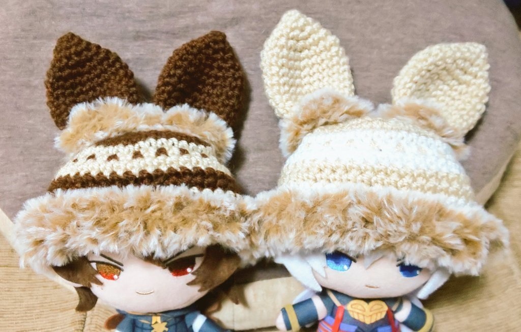 【送料込】ぬいサイズ(プライズ)の帽子シリーズ◆ふわふわうさぎ