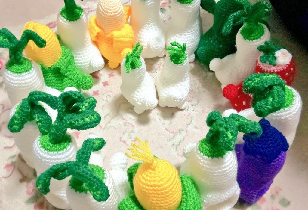 【送料込】もちマスのサイズ編み着ぐるみ◆立体大根シリーズ