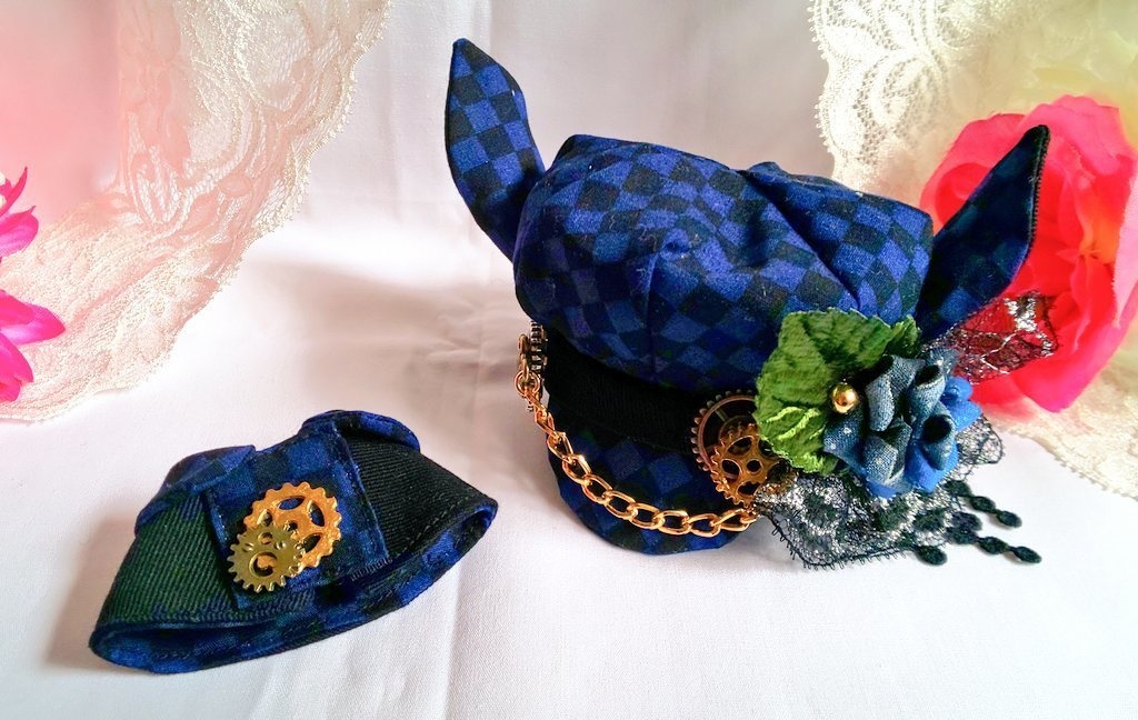 10cmぬいサイズの帽子とケープセット◆薔薇シリーズ