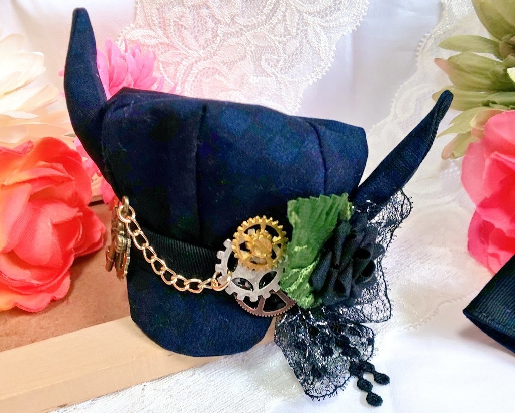 10cmぬいサイズの帽子とケープセット◆薔薇シリーズ