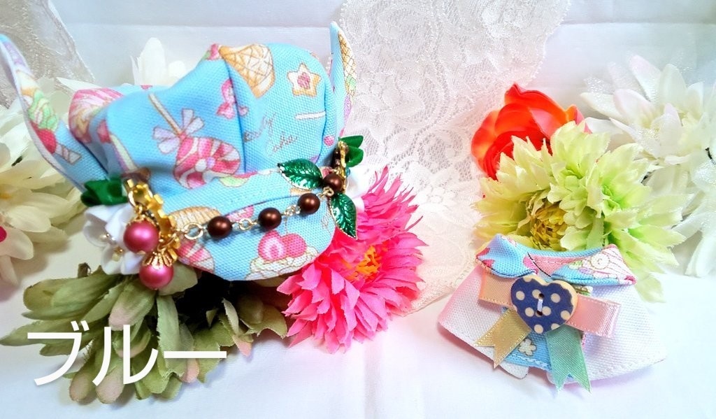 10cmぬいサイズ帽子&ケープセット◆苺シリーズ