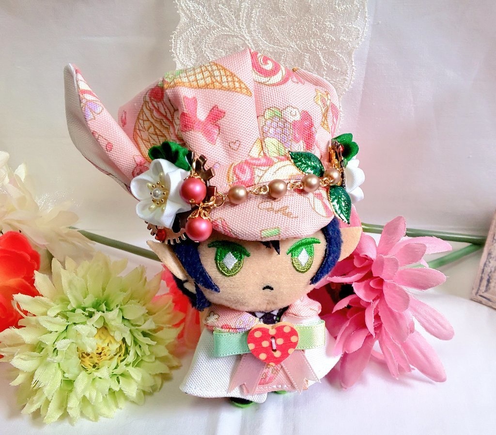 10cmぬいサイズ帽子&ケープセット◆苺シリーズ