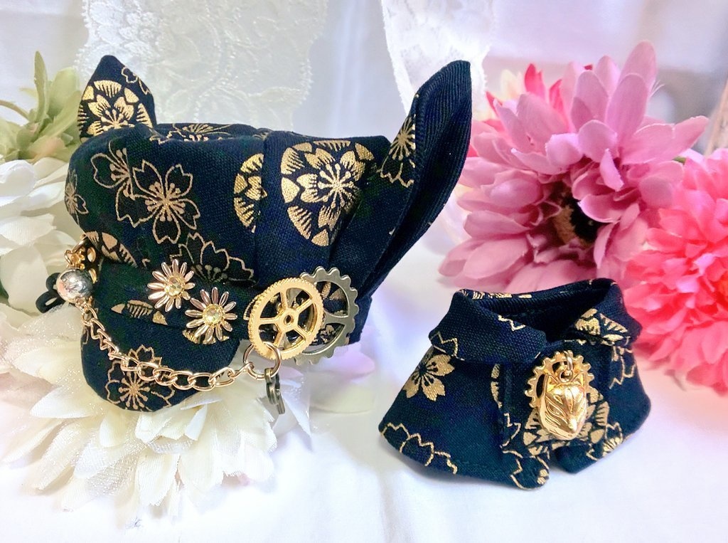 10cmぬいサイズ帽子&ケープセット◆桜紋シリーズ