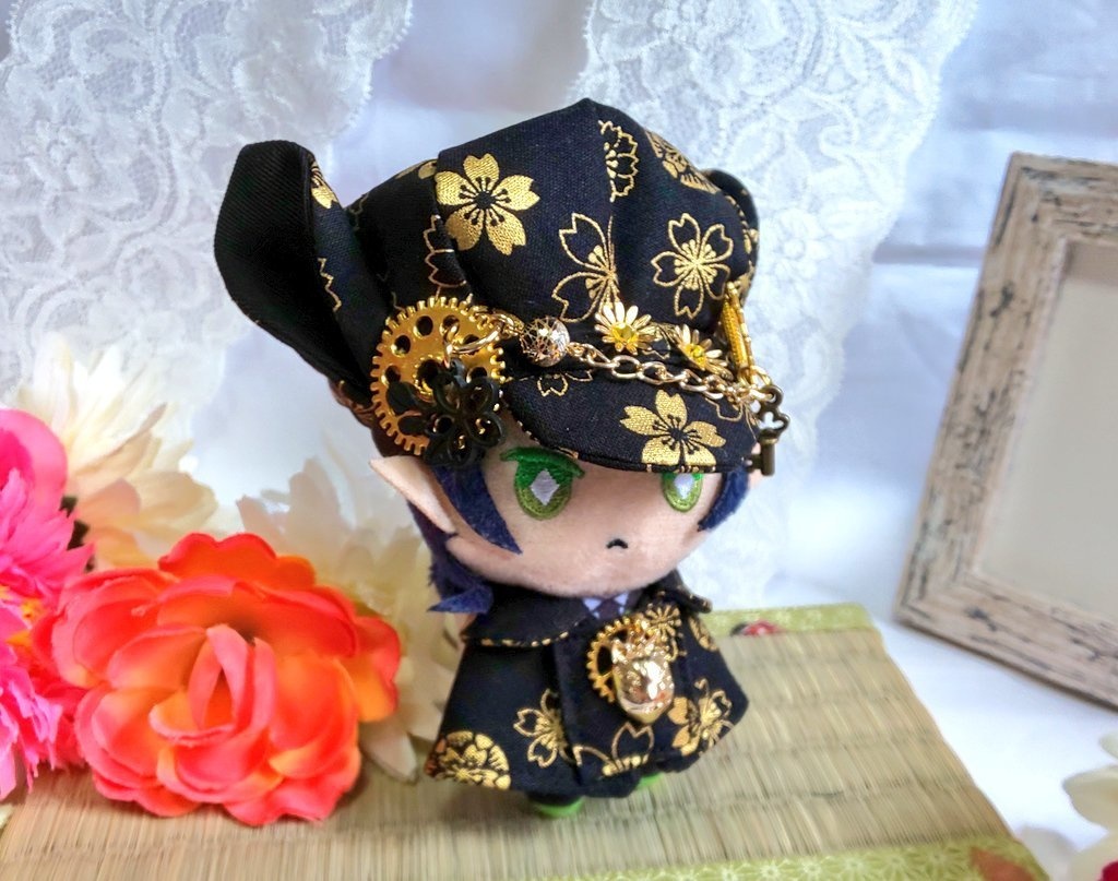 10cmぬいサイズ帽子&ケープセット◆桜紋シリーズ