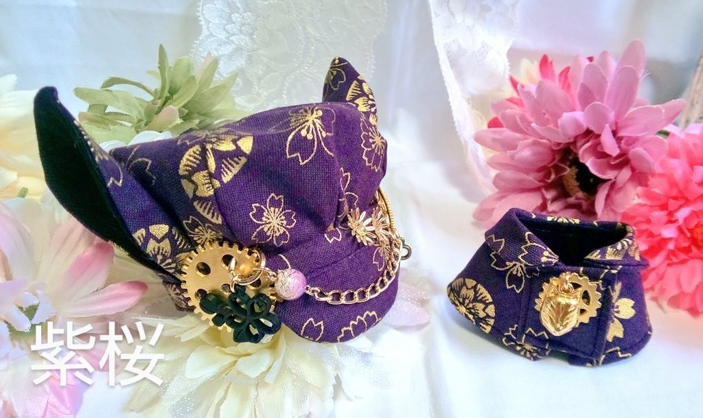 10cmぬいサイズ帽子&ケープセット◆桜紋シリーズ