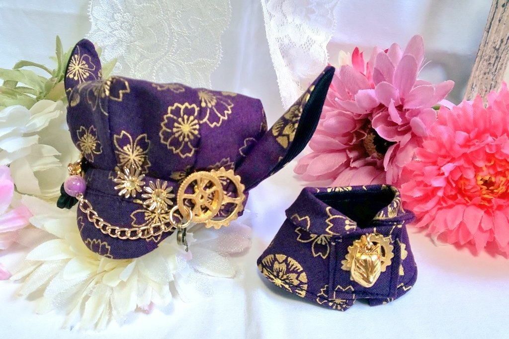 10cmぬいサイズ帽子&ケープセット◆桜紋シリーズ