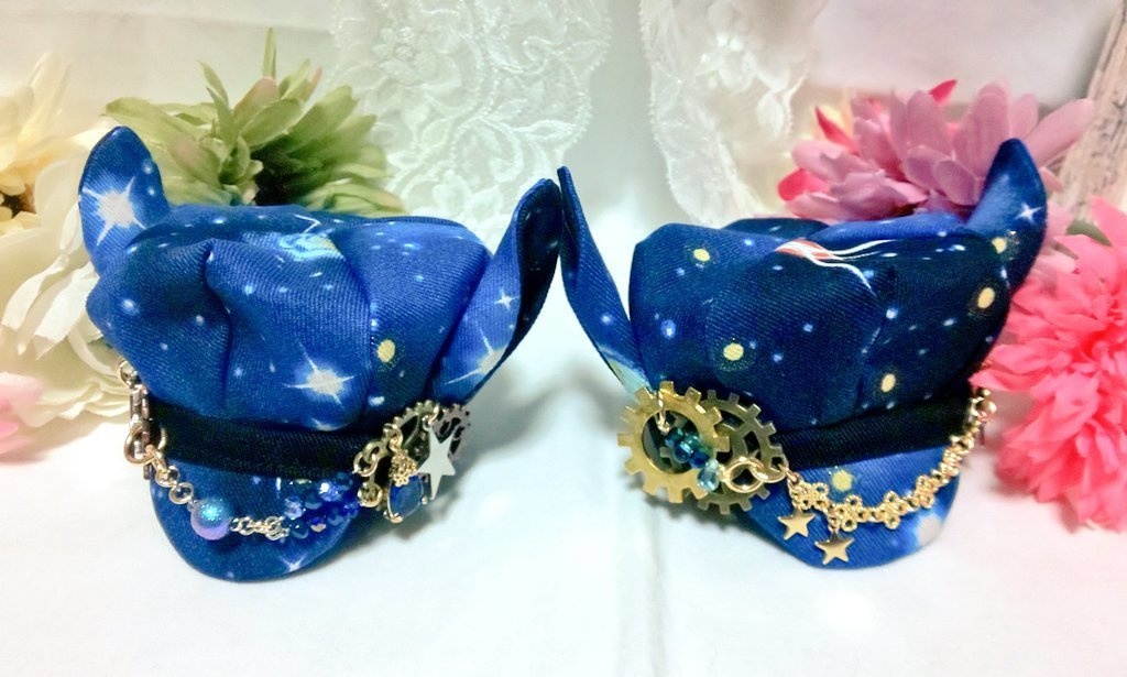 10cmぬいサイズ帽子&ケープセット◆夜空(ネイビー)シリーズ