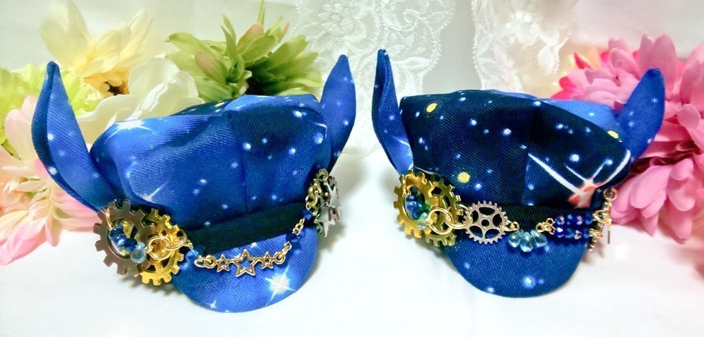 10cmぬいサイズ帽子&ケープセット◆夜空(ネイビー)シリーズ