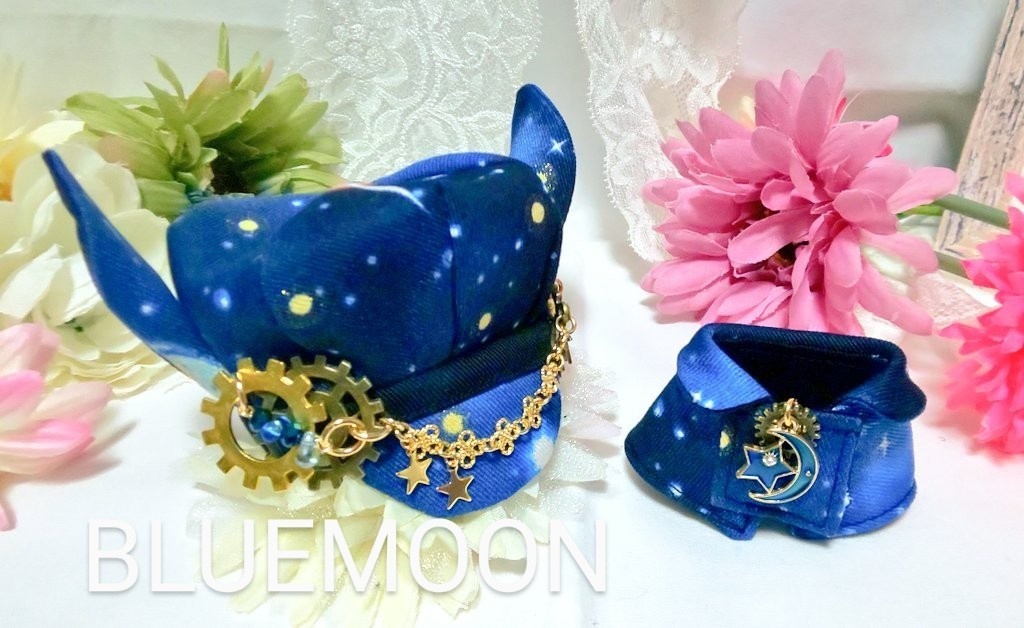 10cmぬいサイズ帽子&ケープセット◆夜空(ネイビー)シリーズ