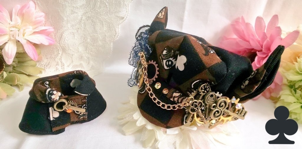 10cmぬいのサイズ帽子&ケープセット◆ブラウンアリスシリーズ