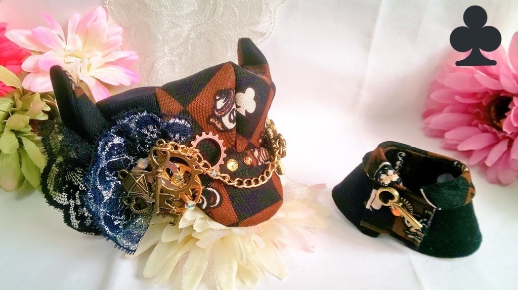 10cmぬいのサイズ帽子&ケープセット◆ブラウンアリスシリーズ