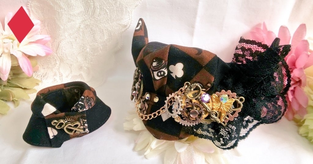 10cmぬいのサイズ帽子&ケープセット◆ブラウンアリスシリーズ