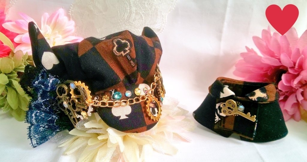 10cmぬいのサイズ帽子&ケープセット◆ブラウンアリスシリーズ