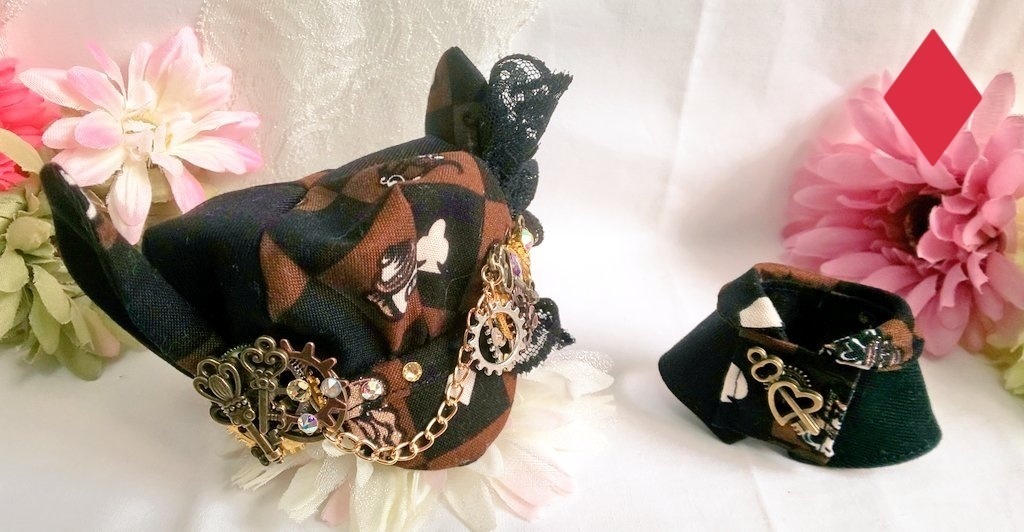 10cmぬいのサイズ帽子&ケープセット◆ブラウンアリスシリーズ