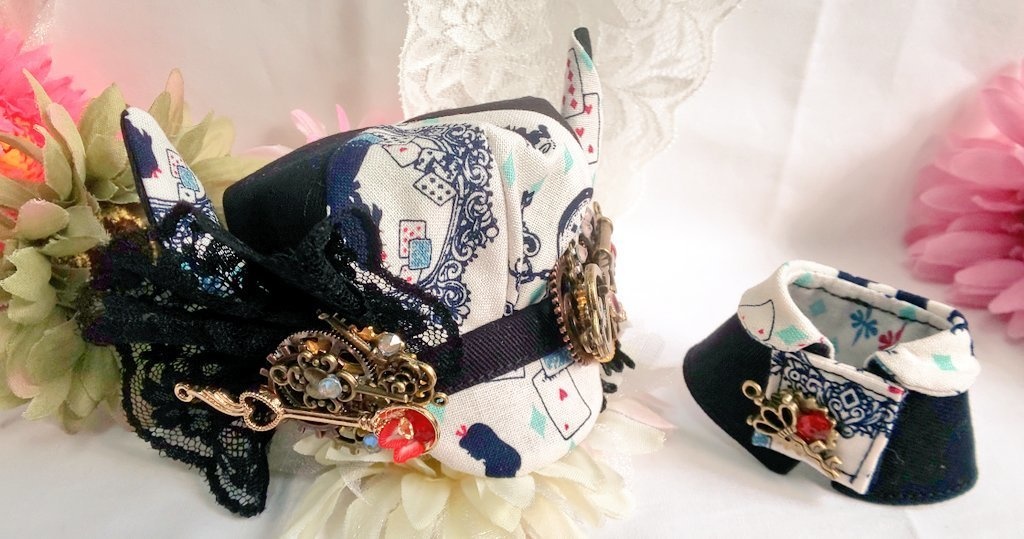 10cmぬいのサイズ帽子&ケープセット◆ゴシックアリスティータイム