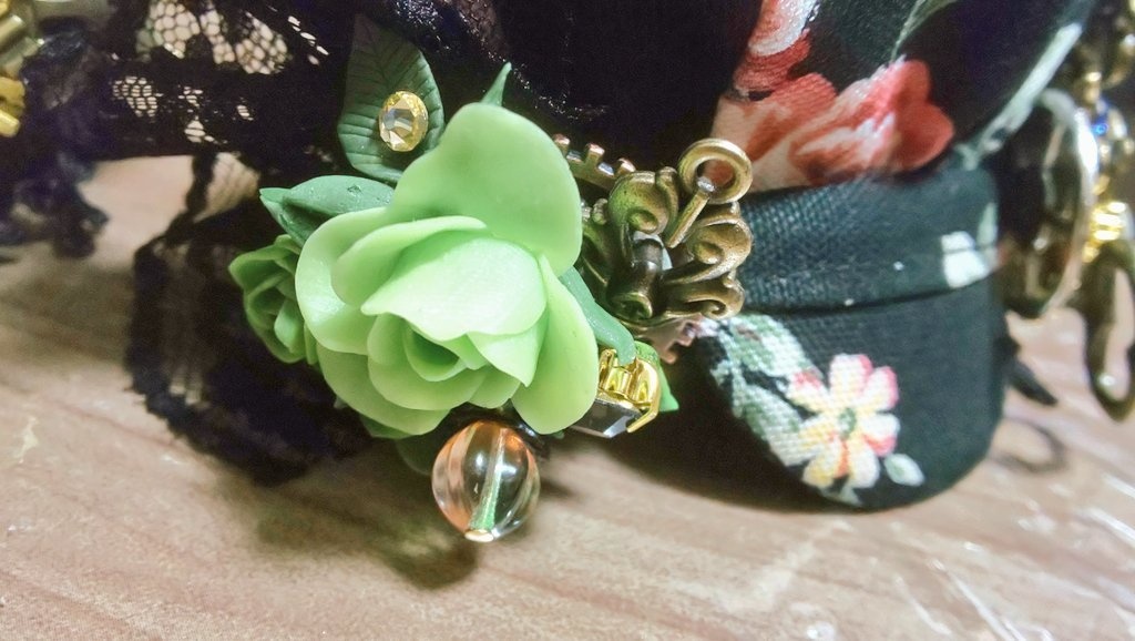 10cmぬいのサイズ◆帽子&ケープセット◆ブラックフラワーガーデン