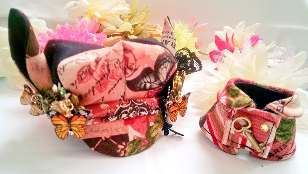 10cmぬいサイズ◆帽子&ケープセット◇ローズガーデンシリーズ