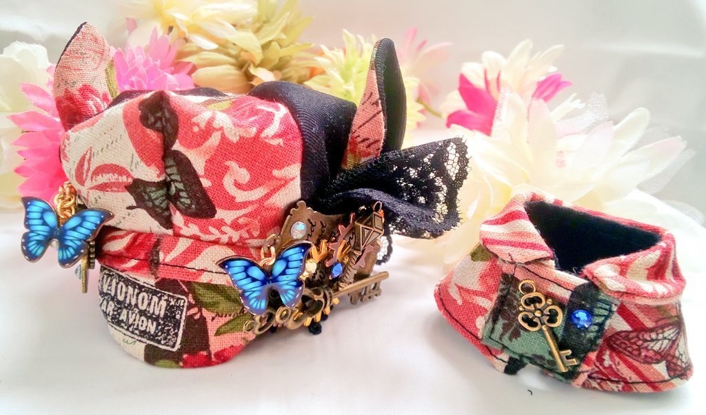 10cmぬいサイズ◆帽子&ケープセット◇ローズガーデンシリーズ