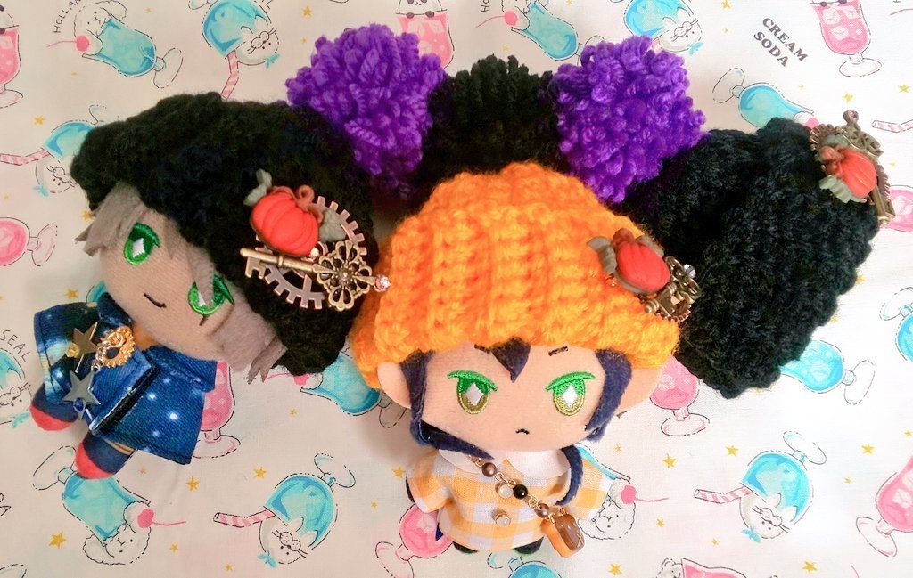 10cm~12cmぬいサイズ◆ぽんぽんニット帽(カボチャブローチ付)