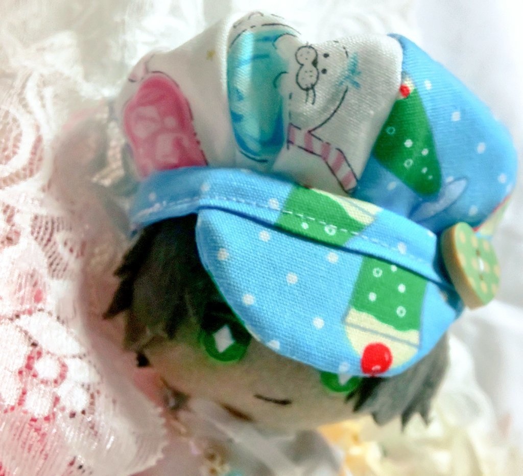 10cmぬいサイズ◆クリームソーダ柄キャスケット帽子(blue)