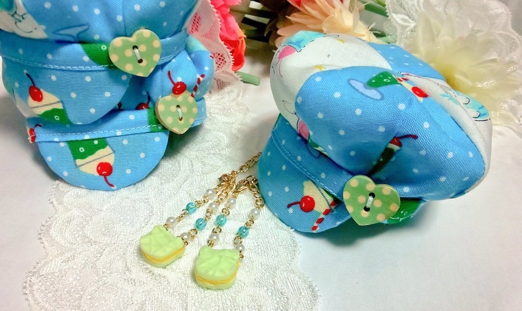 10cmぬいサイズ◆クリームソーダ柄キャスケット帽子(blue)