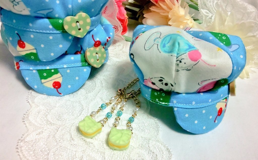 10cmぬいサイズ◆クリームソーダ柄キャスケット帽子(blue)