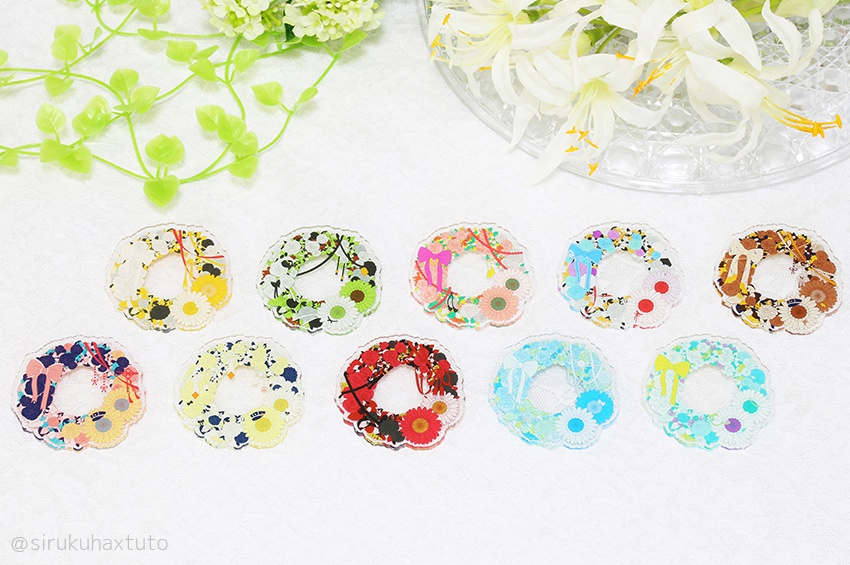 刀剣男士イメージ③ 花のリースアクリルブローチ