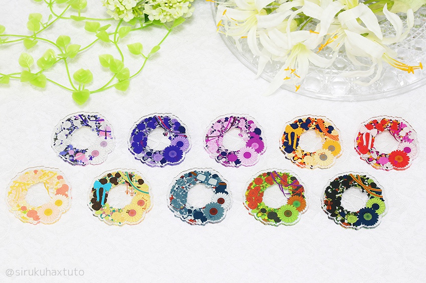 刀剣男士イメージ④ 花のリースアクリルブローチ