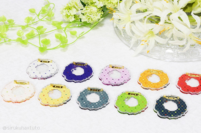 刀剣男士イメージ④ 花のリースアクリルブローチ